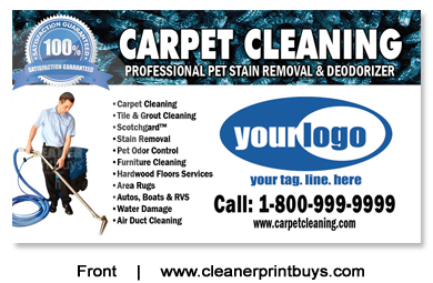 Carpet Cleaning Business Cards #C0007 Matte Front