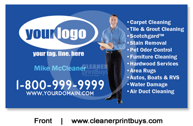 Carpet Cleaning Business Cards #C0008 Matte Front