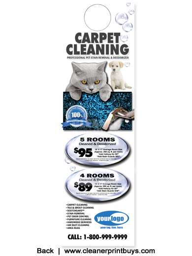 Carpet Cleaning Door Hanger (4.25 x 14) #C0007 Cover Gloss Front