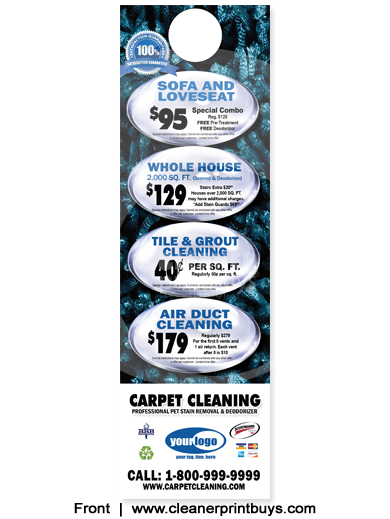 Carpet Cleaning Door Hanger (4.25 x 14) #C0007 AQ Gloss Front