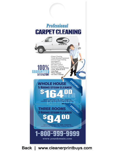 Carpet Cleaning Door Hangers (4.25 x 11) #C1001 Cover Gloss Front