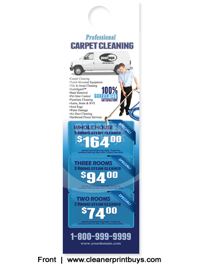 Carpet Cleaning Door Hanger (4.25 x 14) #C1001 AQ Gloss Front