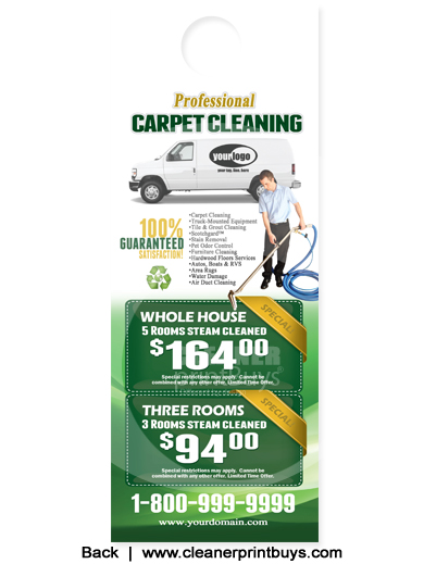 Carpet Cleaning Door Hangers (4.25 x 11) #C1002 Cover Gloss Front
