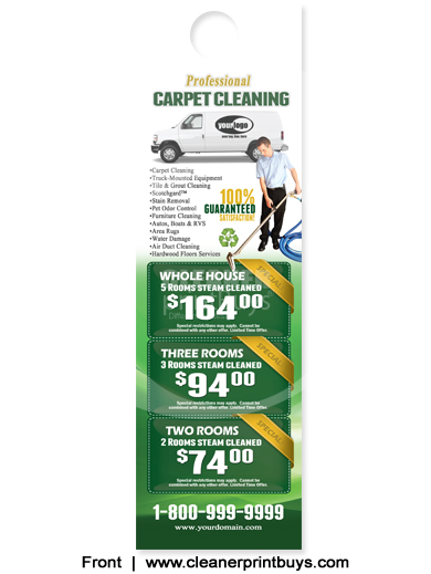Carpet Cleaning Door Hanger (4.25 x 14) #C1002 Cover Gloss Front