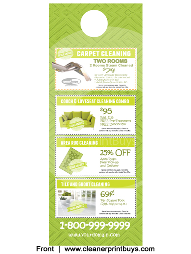 Carpet Cleaning Door Hangers (4.25 x 11) #C1005 Cover Gloss Front