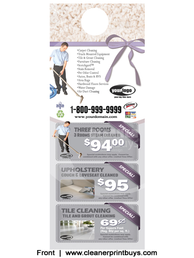 Carpet Cleaning Door Hangers (4.25 x 11) #C1020 Cover Gloss Front