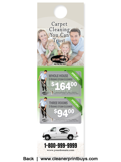 Carpet Cleaning Door Hanger (4.25 x 14) #C1023 Cover Gloss Front