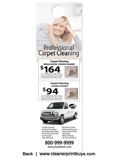 Carpet Cleaning Door Hanger (4.25 x 14) #C1075 AQ Gloss Front