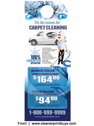 Carpet Cleaning Door Hangers (4.25 x 11) #C2001 AQ Gloss Front