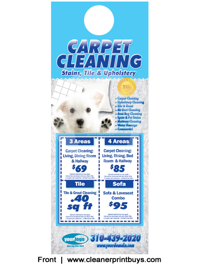 Carpet Cleaning Door Hanger (4.25 x 14) #C0005 AQ Gloss Front