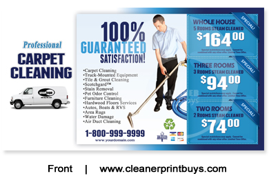 Carpet Cleaning Postcard (6 x 11) #C1001 UV Gloss Front