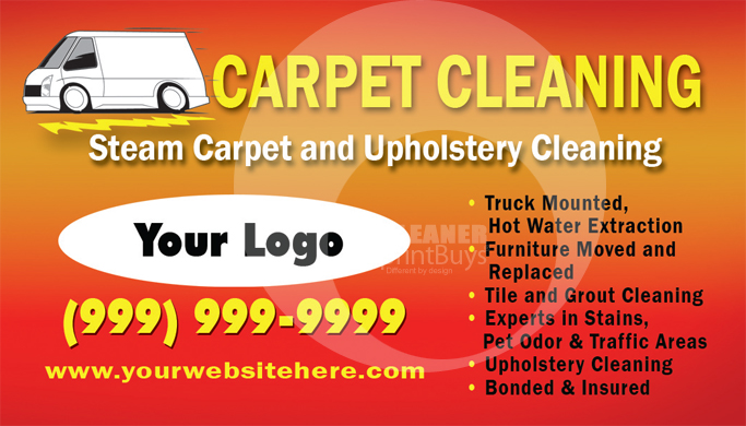 Carpet Cleaning Business Cards #C0001 (FRONT VIEW)