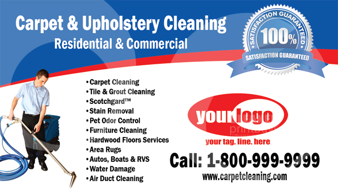 Carpet Cleaning Business Cards #C0006 (FRONT VIEW)