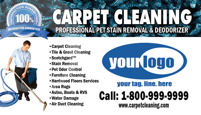 Carpet Cleaning Business Cards #C0007 (FRONT VIEW)